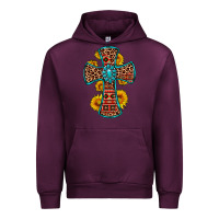 Mauve Wine gemstone sunflower leopard cross Urban Hoodie - OliviaCreatesArt