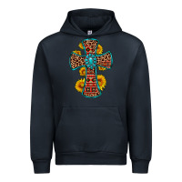 Navy gemstone sunflower leopard cross Urban Hoodie - OliviaCreatesArt