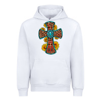 White gemstone sunflower leopard cross Urban Hoodie - OliviaCreatesArt