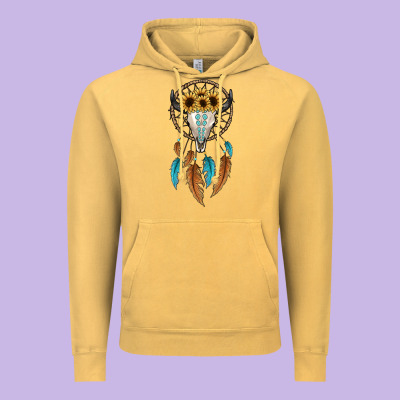 Dreamer Catcher Bull Skull Vintage Hoodie Designed By Jahusdesignshop