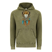 Vintage Olive dreamer catcher bull skull Vintage Hoodie - JahusDesignShop