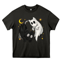 Asphalt Ghost Cats with Balance Halloween Heavy Core Tee - texasbilliewilder