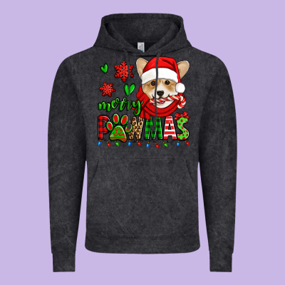 Merry Pawmas Christmas Corgi Vintage Hoodie Designed By Jasminsmagicworld