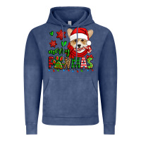 Vintage Denim merry pawmas christmas corgi Vintage Hoodie - Jasminsmagicworld