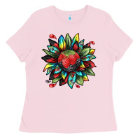 Bubblegum Pink berry sunflower Ladies Tee - texasbilliewilder