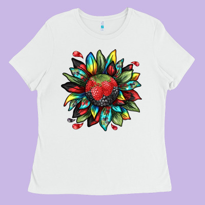 Berry Sunflower Ladies Tee Designed By Texasbilliewilder