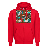 Red American Football Mom Tumbler Zipper Hoodie - BundleAndBundleShop