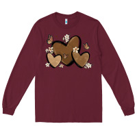 Burgundy melanin hearts Long Sleeve Tee - MaliasSmallBusiness