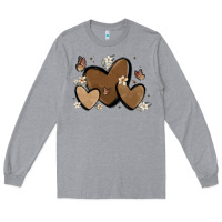 Heather Grey melanin hearts Long Sleeve Tee - MaliasSmallBusiness