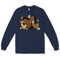 Navy melanin hearts Long Sleeve Tee - MaliasSmallBusiness
