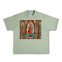 Oil Green our lady of Guadalupe serape Urban Heavy Tee - BarkalooDesign