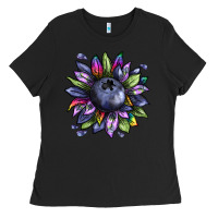 Black blueberry sunflower Ladies Tee - texasbilliewilder