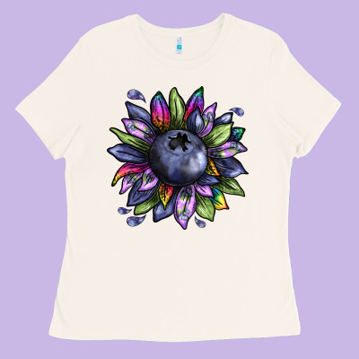 Blueberry Sunflower Ladies Tee Designed By Texasbilliewilder