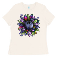 Bone blueberry sunflower Ladies Tee - texasbilliewilder