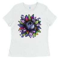 White blueberry sunflower Ladies Tee - texasbilliewilder