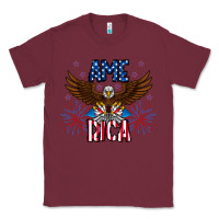 Burgundy America eagle Classic Tee - CowhideDigitalArt