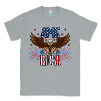 Heather Grey America eagle Classic Tee - CowhideDigitalArt