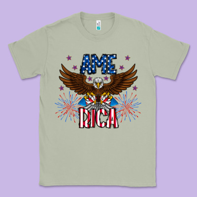 America Eagle Classic Tee Designed By Cowhidedigitalart