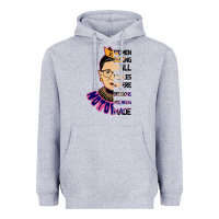Heather Grey RBG Ruth Bader Ginsburg Women Belong In All Places Heavyweight Hoodie - Bettercallsaul