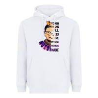 White RBG Ruth Bader Ginsburg Women Belong In All Places Heavyweight Hoodie - Bettercallsaul