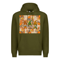 Army Green Fall with Gnomes Premium Hoodie - texasbilliewilder