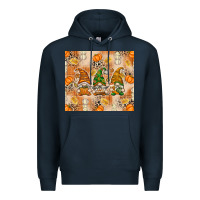 Navy Fall with Gnomes Premium Hoodie - texasbilliewilder