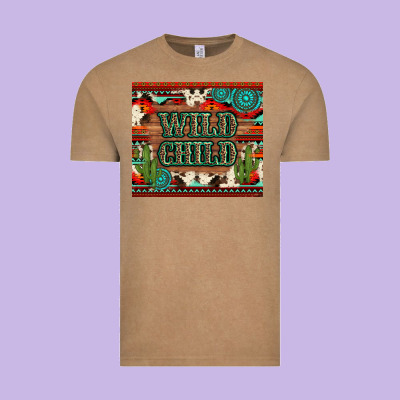 Wild Chıld Aztec Gemstone And Cactus Vintage Tee Designed By Artiststas