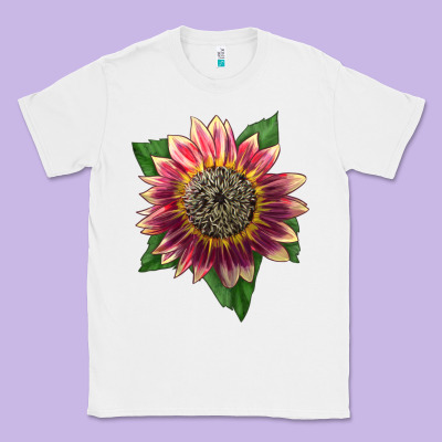 Crimson Blaze Sunflower Classic Tee Designed By Lillyallendesigns