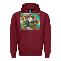 Burgundy Baseball Mom Squad Tumbler Zipper Hoodie - BundleAndBundleShop