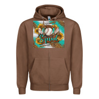 Chestnut Baseball Mom Squad Tumbler Zipper Hoodie - BundleAndBundleShop