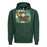 Sports Green Baseball Mom Squad Tumbler Zipper Hoodie - BundleAndBundleShop