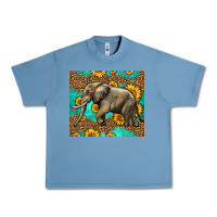 Pebble Blue western sunflowers elephant Urban Heavy Tee - LillyAllenDesigns