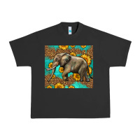 Pigment Black western sunflowers elephant Urban Heavy Tee - LillyAllenDesigns