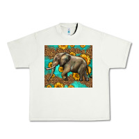 Pistachio western sunflowers elephant Urban Heavy Tee - LillyAllenDesigns
