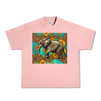 Salmon western sunflowers elephant Urban Heavy Tee - LillyAllenDesigns