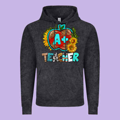 A+ Teacher Apple Vintage Hoodie Designed By Bundleandbundleshop