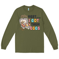 Army Green psst i got them eggs Long Sleeve Tee - MaliasSmallBusiness