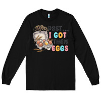 Black psst i got them eggs Long Sleeve Tee - MaliasSmallBusiness