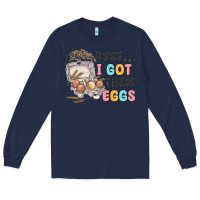 Navy psst i got them eggs Long Sleeve Tee - MaliasSmallBusiness