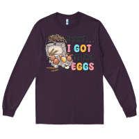 Plum psst i got them eggs Long Sleeve Tee - MaliasSmallBusiness