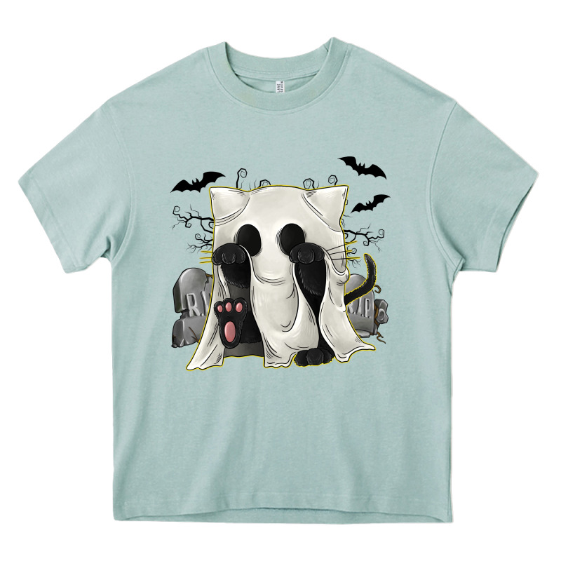 Ghost Cat Heavy Core Tee by texasbilliewilder | Teevron