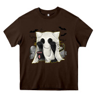 Chocolate Brown Ghost Cat Heavy Core Tee - texasbilliewilder