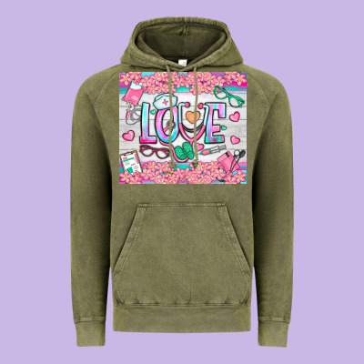 Watercolor Love Nurse Tumbler Vintage Hoodie Designed By Bundleandbundleshop