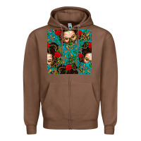 Chestnut Messy Bun Mom And Cross With Leopard Patterns Zipper Hoodie - BundleAndBundleShop