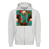 Dove Grey Messy Bun Mom And Cross With Leopard Patterns Zipper Hoodie - BundleAndBundleShop