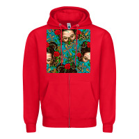 Red Messy Bun Mom And Cross With Leopard Patterns Zipper Hoodie - BundleAndBundleShop