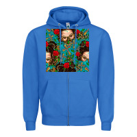 True Royal Messy Bun Mom And Cross With Leopard Patterns Zipper Hoodie - BundleAndBundleShop
