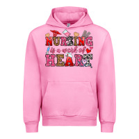 Fuchsia Pink nursing is a work of heart Urban Hoodie - OliviaCreatesArt