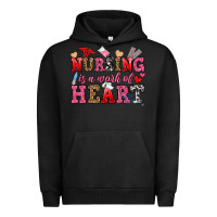 Pigment Black nursing is a work of heart Urban Hoodie - OliviaCreatesArt