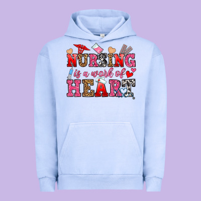 Nursing Is A Work Of Heart Urban Hoodie Designed By Oliviacreatesart